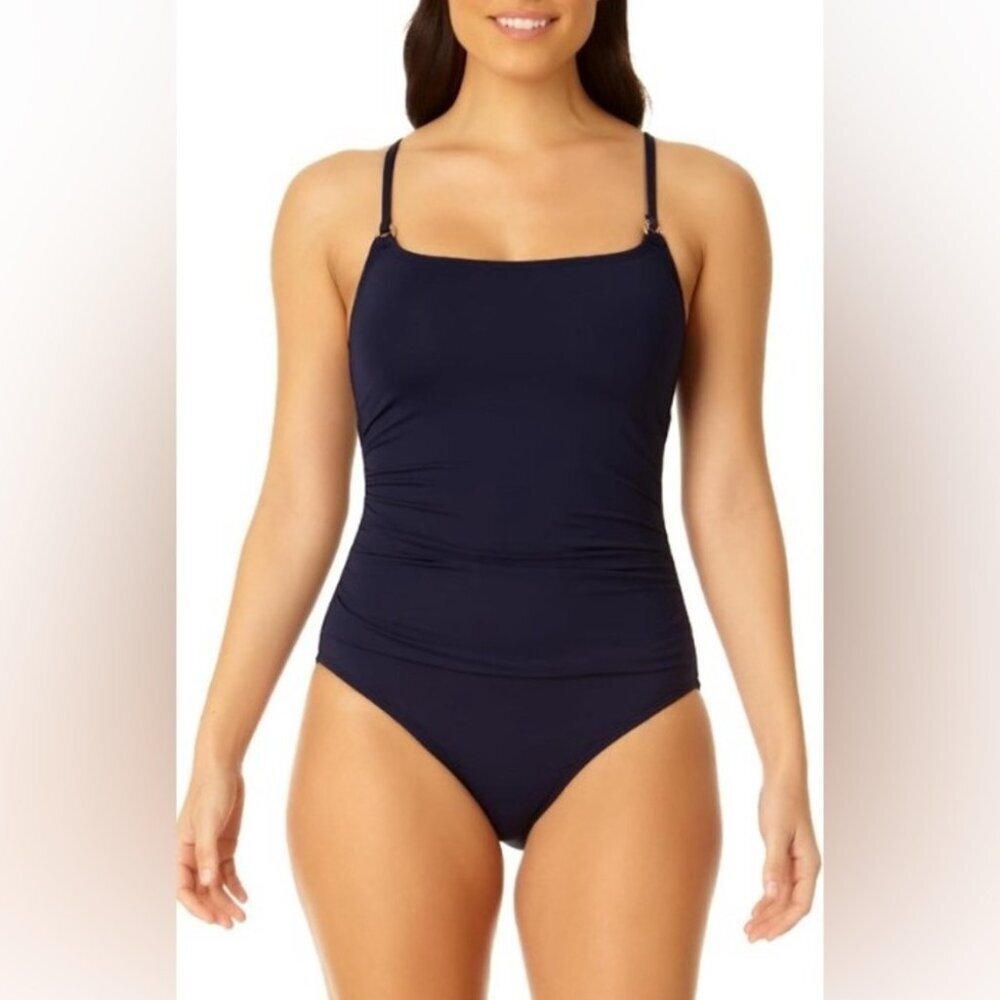 Anne Cole One-Piece Swimsuit Size 14 | Classic Elegant Swimwear